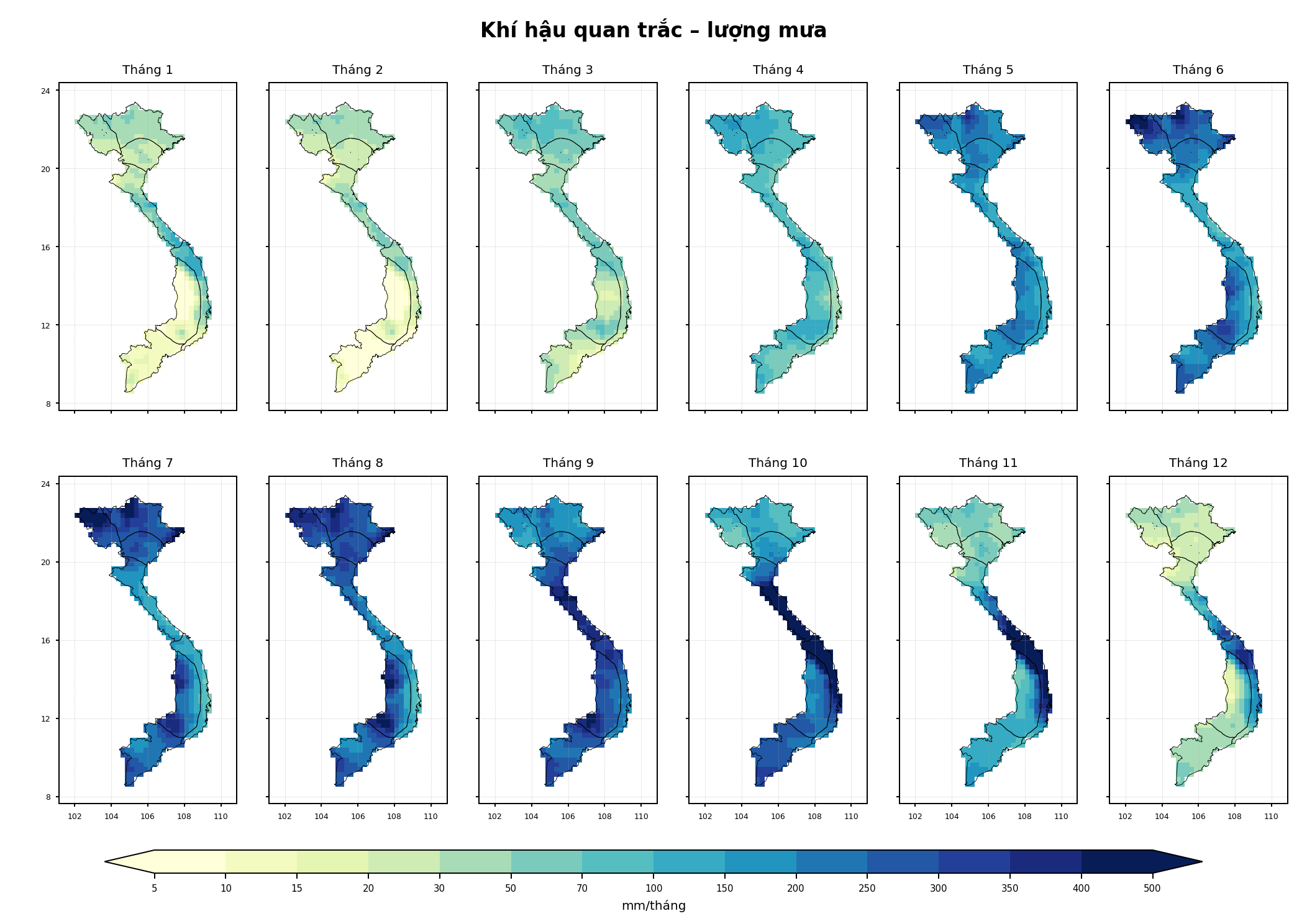 Khí hậu quan trắc – lượng mưa